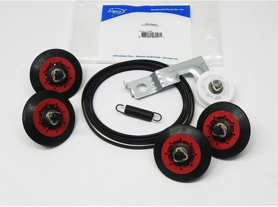 EvertechPRO 4581EL2002C Complete Maintenance Kit Includes 4pc of Drum Roller 4561EL3002A Idler Pulley 4400EL2001A Belt Replacement for LG Dryer 4561EL3002A 4400EL2001A 4581EL2002A 4581EL3001A