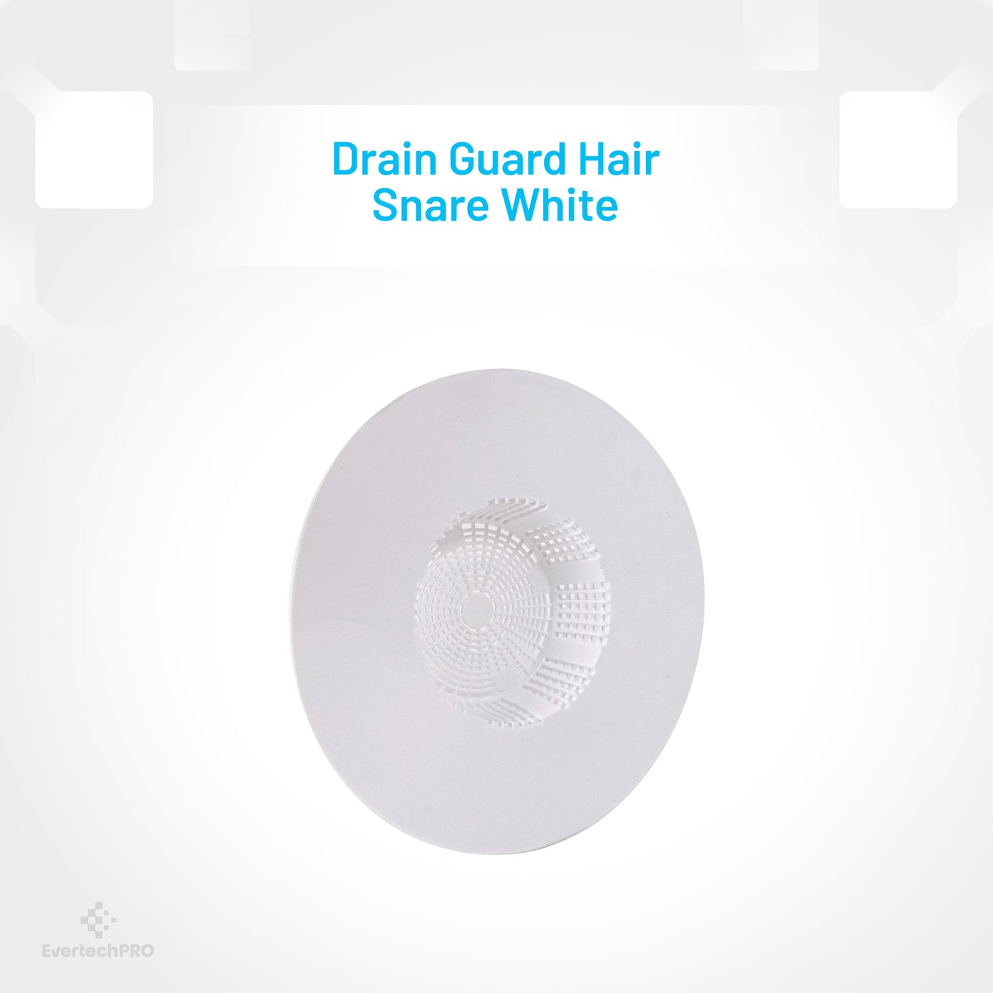 PLB261021BK EvertechPRO Hair Catcher Shower Drain - Durable, Easy to Install and Remove Shower Hair Drain Catcher in White - Universal Fit Hair Drain Catcher for Bathroom, Kitchen, Laundry, Bathtub