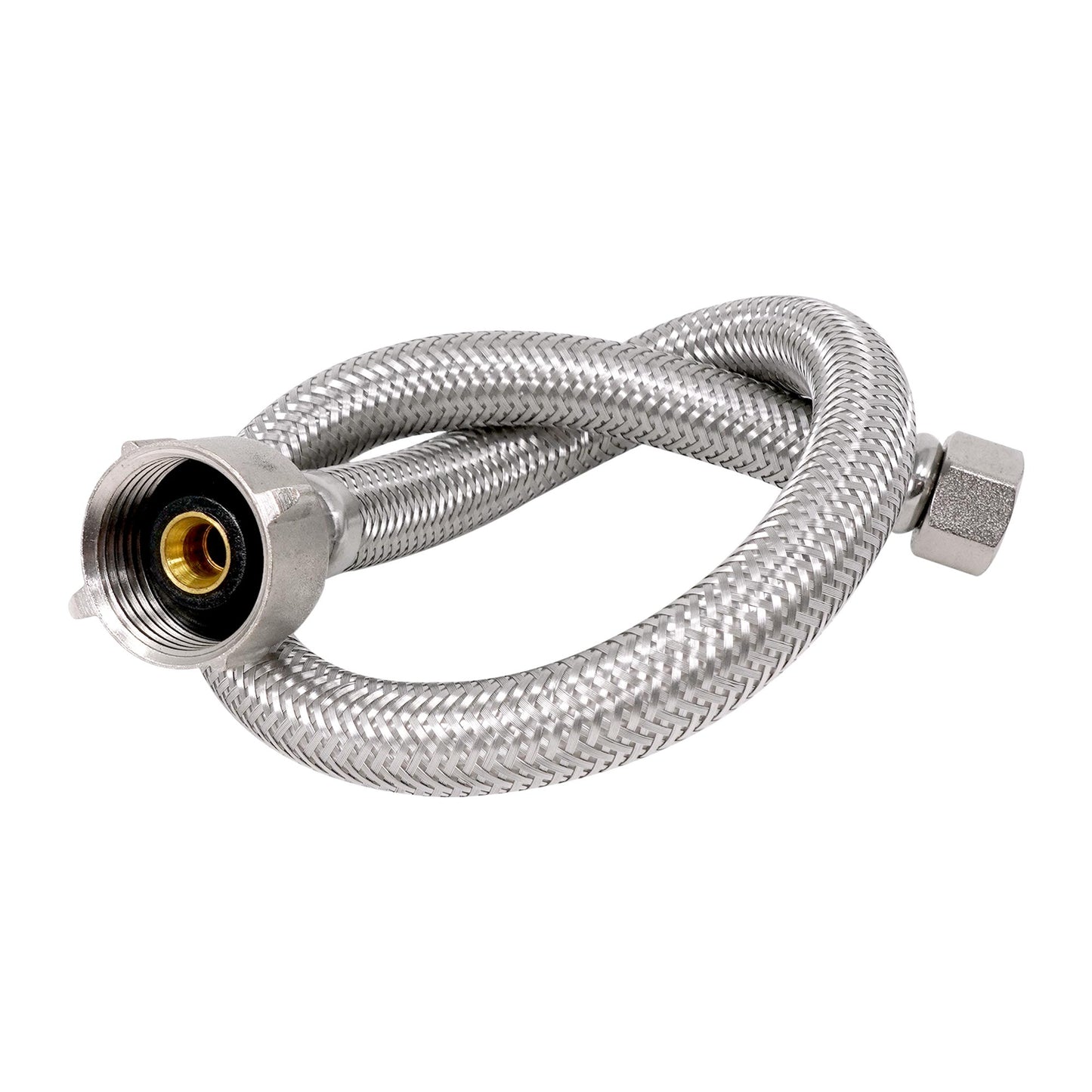 PLB8111916 EvertechPRO Toilet Water Supply Line - F 3/8 C x F 7/8 Brass Nut, Faucet Supply Lines with 16 inch Length, Stainless Steel Braided, Flexible Toilet Water Line, Universal Fit, Leak-Proof