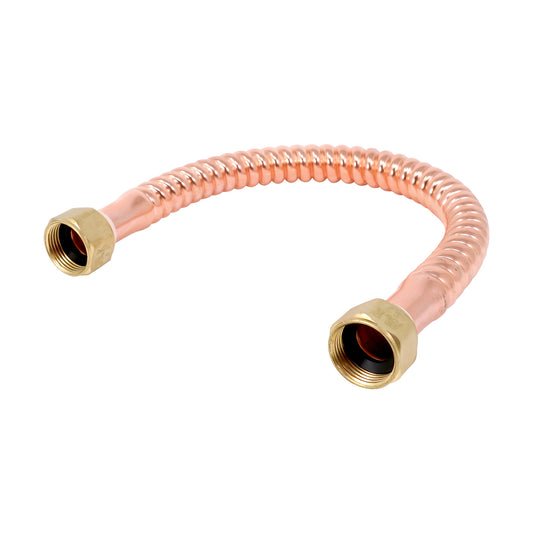 PLB815518 EvertechPRO 3/4 FIP x 3/4 FIP x 18 Inch Copper Water Heater Hose - Durable, Flexible, and Universal Fit Water Softener Hose - Easy Installation Corrugated Water Heater Dip Tube Replacement