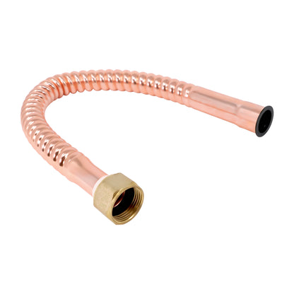 PLB815618 EvertechPRO Durable Corrugated Copper Water Heater Hose, Water Softener Hose, 3/4 FIP x 3/4 F x 18 inch, Universal Fit Water Pipe Connector with Easy Installation, 18 inch Length, Flexible