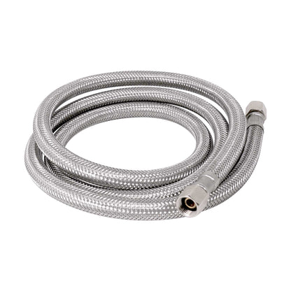 PLB818848 EvertechPRO Refrigerator Water Line Kit - F 1/4 C x F 1/4 C x 48 Inch - Universal Fit - Stainless Steel Braided - High-Quality Material - Durable, Burst Proof Fridge Water Line - No Water Leakage