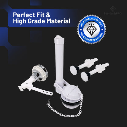 PLBK101SET EvertechPRO Toilet Repair Kit Ð All-in-One Toilet Guts Replacement Kit with 2 Inch Flush Valve Toilets, Universal Design, High-Performance Flapper, Fill Valve, Tank to Bowl Gasket, Toilet Handle Ð Easy Installation, Instructions Included