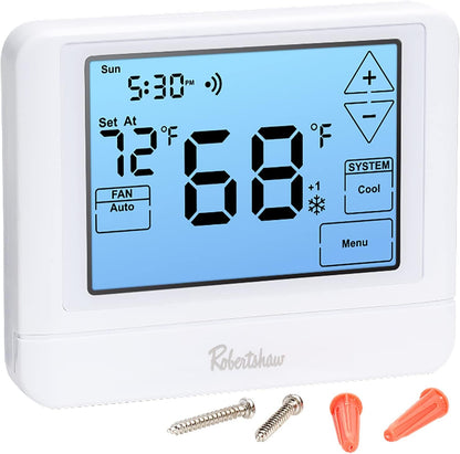 Robertshaw RS10420T Pro Series 7-Day Wi-Fi Programmable Touchscreen Thermostat, Multi-Stage, 4 Heat / 2 Cool