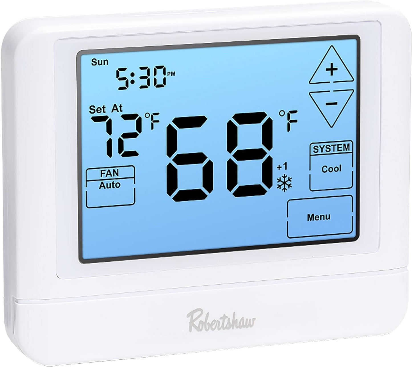 Robertshaw RS9110T Pro Series 5-1-1 Programmable Touchscreen Thermostat, Single-Stage, 1 Heat, 1Cool White