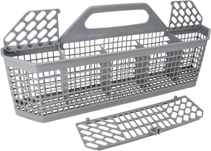 EvertechPRO WD28X10128 Dishwasher Silverware Basket Replacement, Durable Dishwasher Basket with Flaps Open Design, High Quality Dishwasher Utensil Basket Compatible with GE and fits Kenmore dishwasher