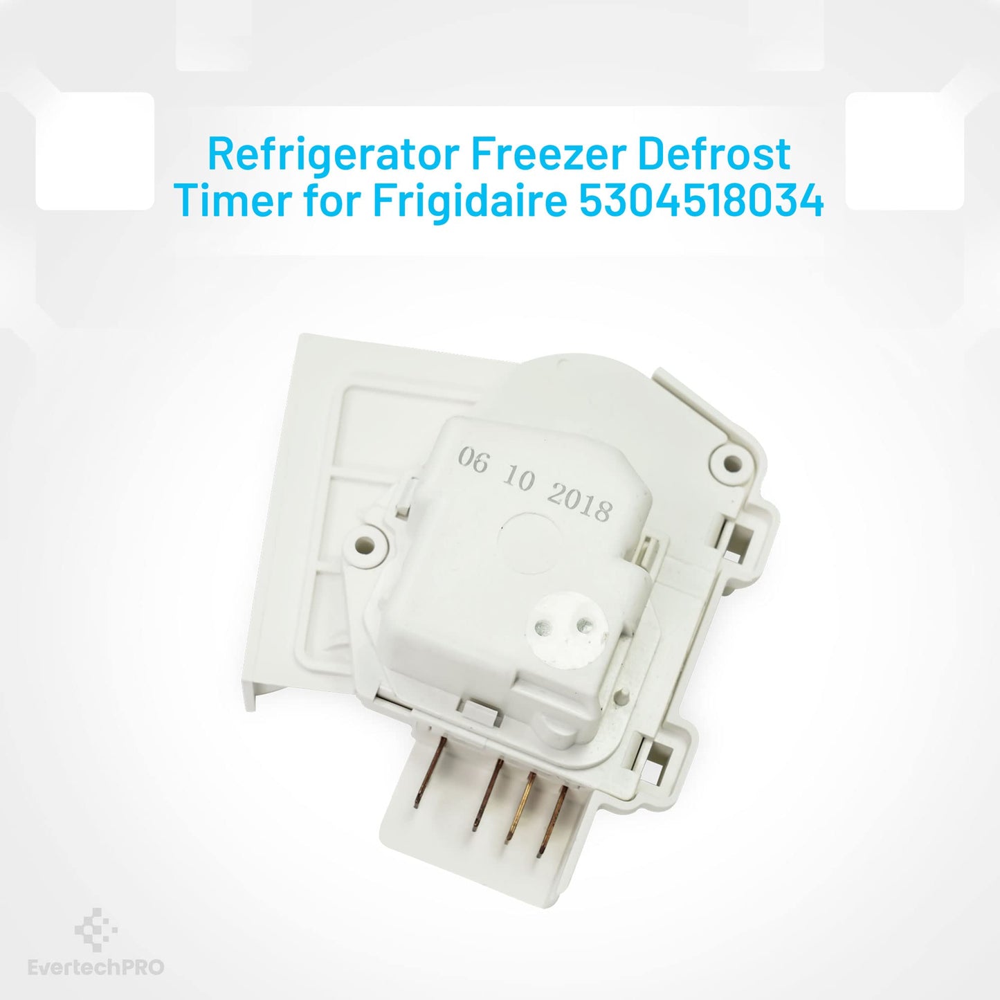 EvertechPRO Defrost Timer Replacement 5304518034 - Fits Frigidaire Defrost, Universal Fit Freezer Replacement, 115V, Durable, Equivalent to 297318010 00624727 00624729 00626218