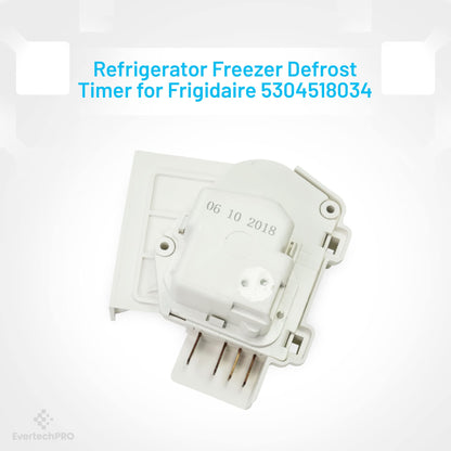 EvertechPRO Defrost Timer Replacement 5304518034 - Fits Frigidaire Defrost, Universal Fit Freezer Replacement, 115V, Durable, Equivalent to 297318010 00624727 00624729 00626218