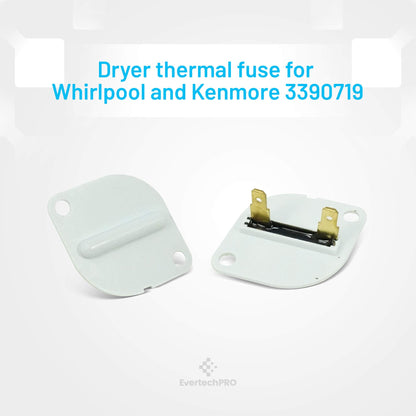 EvertechPRO 3390719 Thermal Fuse (Disposable One Time Fuse) Replacement for Whirlpool Dryer 15-198 279650 2923 3389639