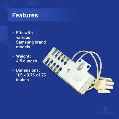 EvertechPRO DG94-00520A Gas Range Oven Igniter Replacement for Samsung DG94-01441A