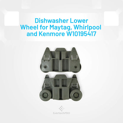 EvertechPRO W10195417 Track Pack of 2 Replacement for Whirlpool Dishwasher 1872128 AH2579553 EA2579553 PS2579553