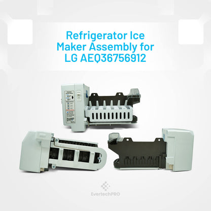 EvertechPRO Refrigerator Ice Maker Assembly Kit Replacement for LG AEQ36756912 1790070 AH3532295 EA3532295 PS3532295