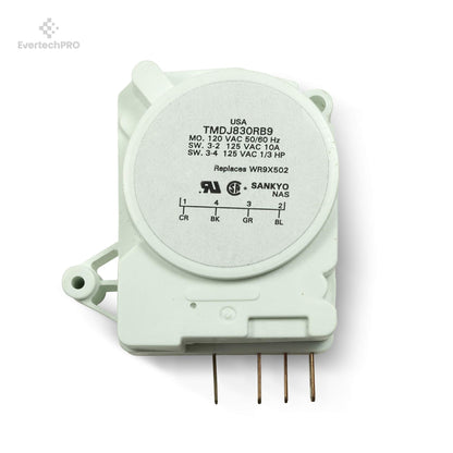 EvertechPRO WR9X502 Defrost Timer Replacement for GE Refrigerator 310900 AH310869 CC310 EA310869