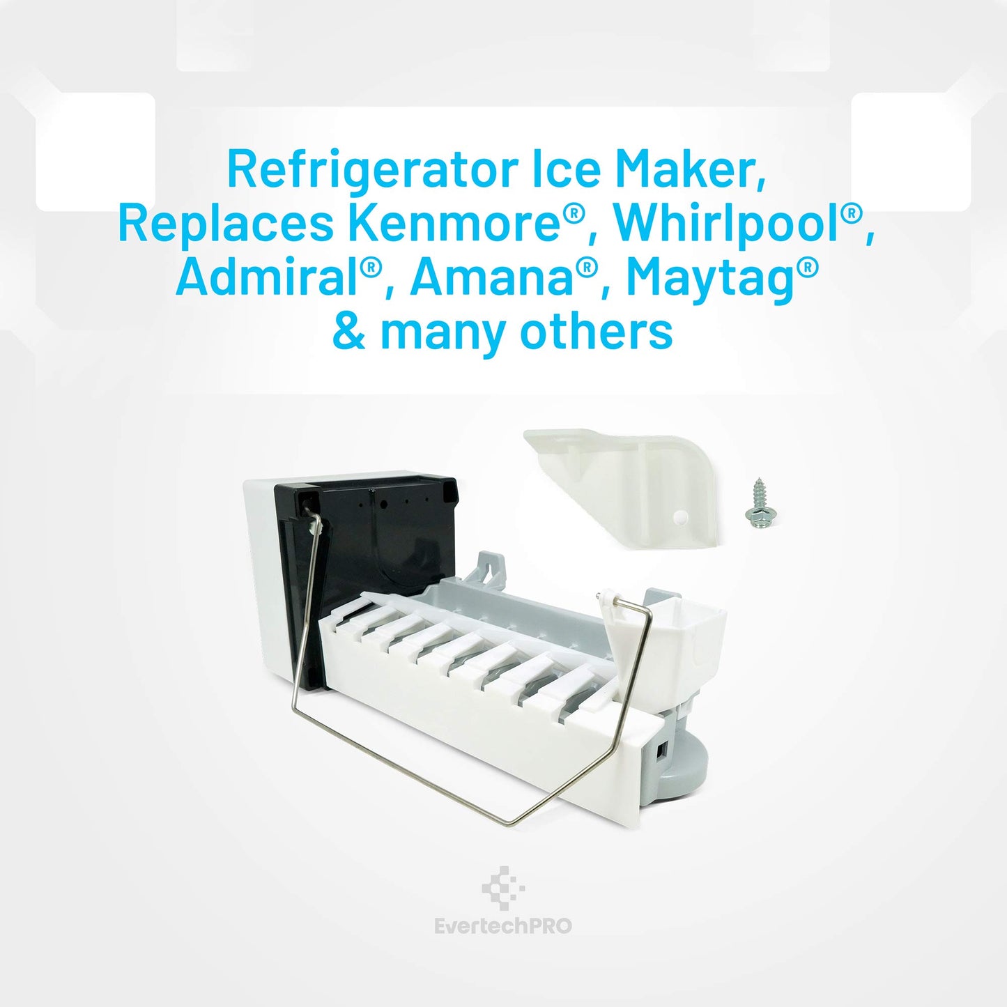 EvertechPRO D7824706Q Replacement Icemaker Replacement for Whirlpool Refrigerator D7824706Q 0056504 0056599 0056605