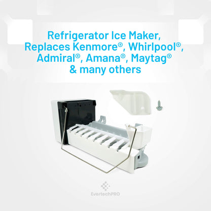 EvertechPRO D7824706Q Replacement Icemaker Replacement for Whirlpool Refrigerator D7824706Q 0056504 0056599 0056605