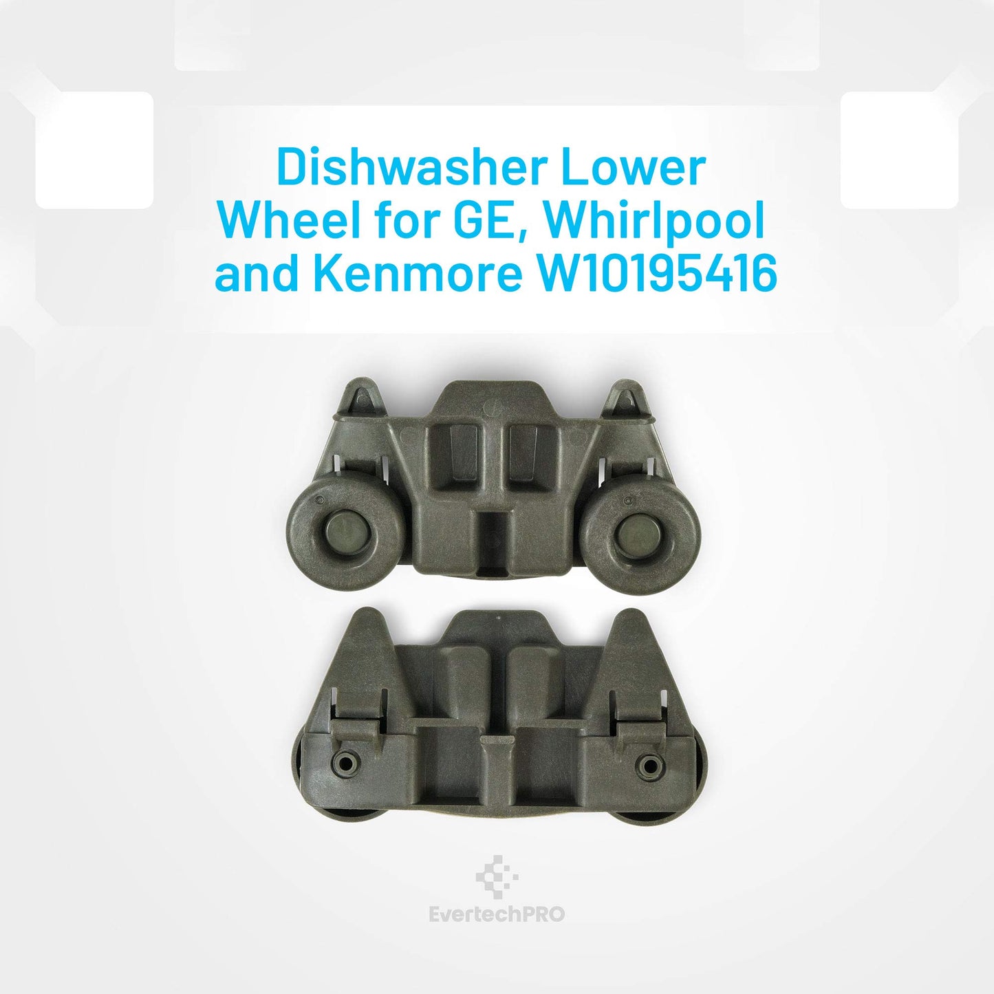 EvertechPRO W10195416 Wheel Pack of 4 Replacement for Whirlpool Dishwasher 1872127 AH3406971 EA3406971 PS3406971