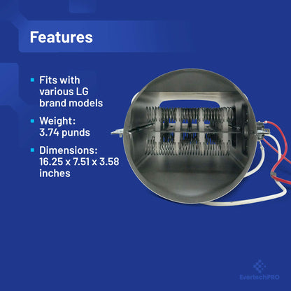 EvertechPRO 5301EL1001J Heater Assembly Replacement for LG Appliance 5301EL1001A 5301EL1001U 1377645 5301EL1001E