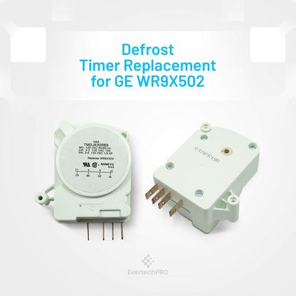 EvertechPRO WR9X502 Defrost Timer Replacement for GE Refrigerator 310900 AH310869 CC310 EA310869