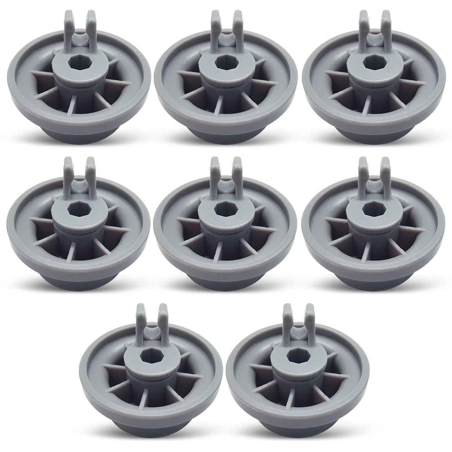 EvertechPRO 165314-8PK Lower Dishrack Wheel Pack of 8 Replacement for Bosch Dishwasher 165314 420198 423232 AH3439123